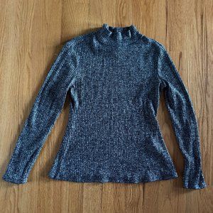 Mock Turtleneck (black and white; Sz M)